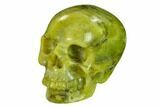 Realistic, Polished Jade (Nephrite) Skull #151139-2